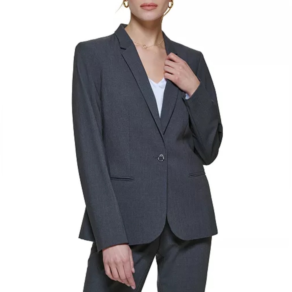 Calvin Klein | One Button Suit Blazer in Charcoal
